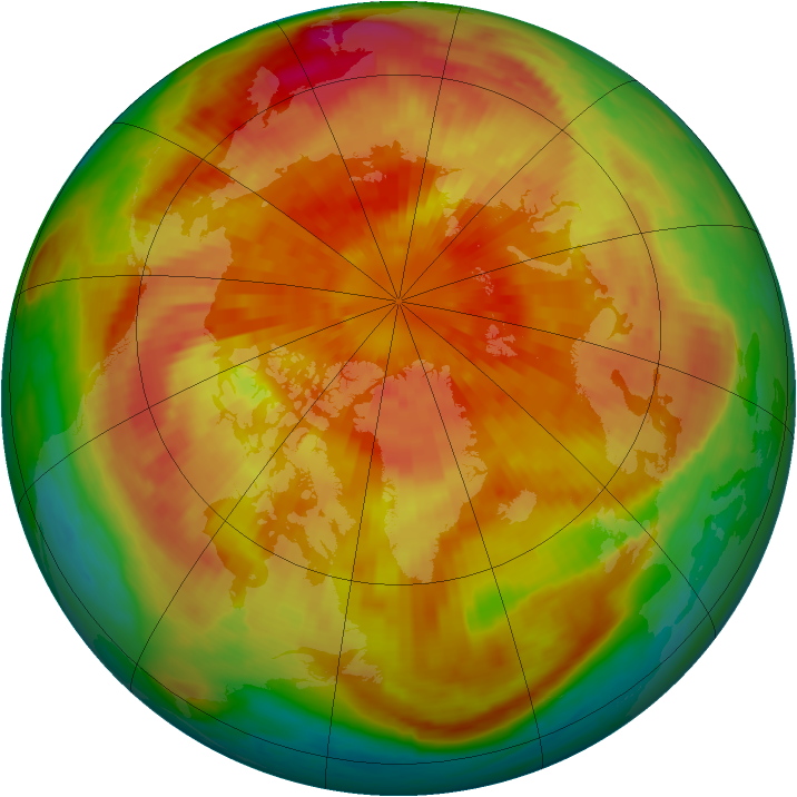 Arctic ozone map for 21 March 2001